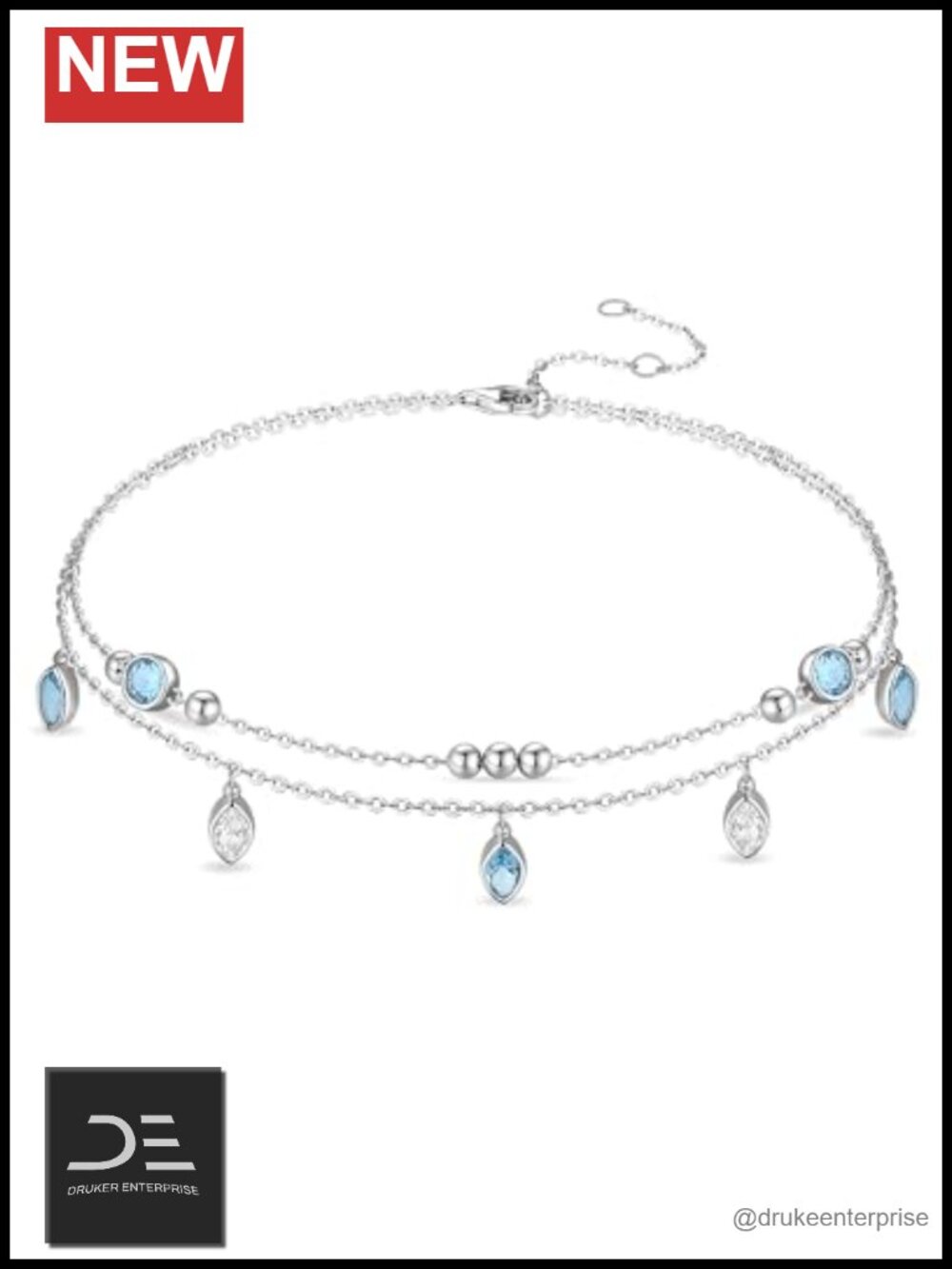 925 Sterling Silver Bead Anklet Bracelet for Women Fine Jewelry Birthday Gift